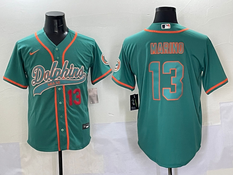 Men 2025 NFL Nike Miami Dolphins 13 Marino green jerseys style 5